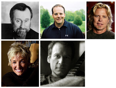 (Clockwise from top left) Ray Stevens, Kelley Lovelace, Jeffrey Steele, Clay Mills, Kye Fleming