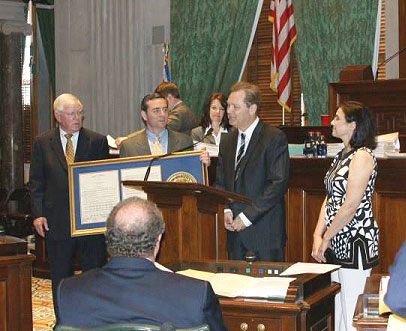 (L-R): Rep. Charles Sargent, Rep. Glen Casada, Steve Wariner, and Caryn Wariner