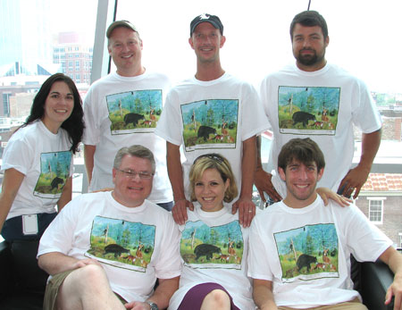 The Sirius XM Nashville crew celebrated United Cerebal Pasley's Casual Friday today in their Sommet Center Tower offices. Pictured (L-R, back row) Joyce Rizer, Jon Anthony, Corey Duke, Steve Popvich (L-R, front row) Kyle Cantrell, Amy Paige, Bill Hartwig 