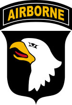 101st Airborne Division shoulder sleeve insignia (the "Screaming Eagle").