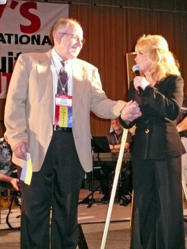 Barbara Mandrell with Steel Guitar Hall of Fame founder DeWitt Scott ("Scotty") accepting her Hall of Fame honor on Saturday, September 5, 2009. Photo by: Donna Stroup