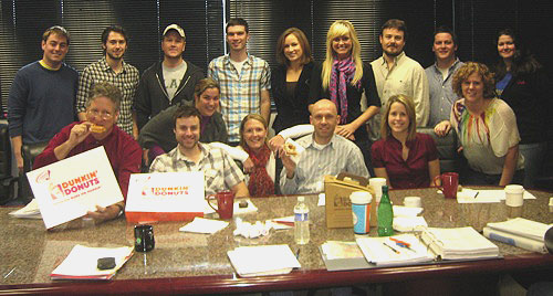 - The T.J. Martell Foundation recently surprised the Creative Artist Agency's staff at their weekly Wednesday morning meeting with an assortment of hot, delicious Dunkin' Donuts and classic coffee as a sweet reward for leading the Music Industry Challenge in support of the upcoming 2nd annual Dunkin' Donuts Family Fun Run & Walk-A-Thon