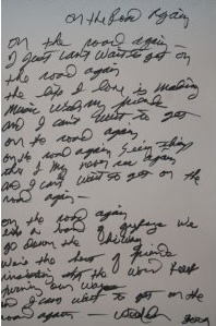 Nelson's lyrics to "On The Road Again"