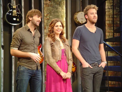 Lady A's Hillary, Charles and Dave are the guest hosts on this week's installment of "CMT Top 20 Countdown," premiering today (1/15). Photo (l-r): Dave Haywood, Hillary Scott, and Charles Kelley. Photo Credit: Brian Bayley