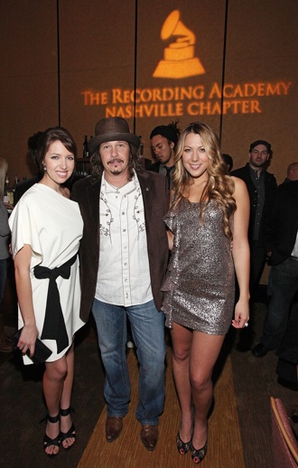  Nominee Francesca Battistelli, George Flanigen, Recording Academy chair of the board of trustees, nominee Colbie Caillat Courtesy of The Recording Academy 2009 Photograph by Frederick Breedon/WireImage.com Photo by Frederick Breedon/WireImage.com