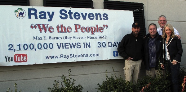 Pictured: Ray Stevens, Max T. Barnes, Perry Howard (BMI), Sabrina Shelfer (Creative Director, Ray Stevens Music). Photo: Ben Surratt