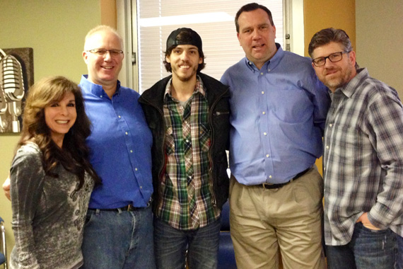 Chris Janson recently passed through Grand Rapids, MI, to visit with WBCT in promotion of his January 22 single release, titled "Better I Don't." The lead single, preceeds his forthcoming debut album produced by Keith Stegall. Pictured (L-R): Bigger Picture Group's Chris DeCarlo, WBCT's PD Dave Taft, Chris Janson, WBCT's OMDoug Montgomery, Bigger Picture Group's Michael Powers