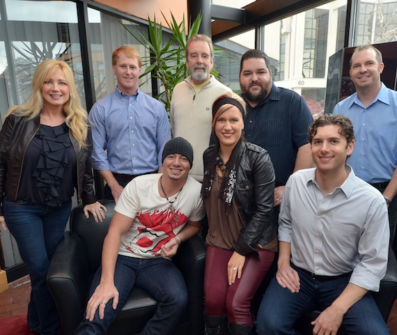 Pictured (L-R), back row:  Curbs Kelly Lynn, John Ozier, Dennis Hannon, SESACs Tim Fink and Todd Thomas. Front row:  Jon Stone, Kristy O and Curbs Taylor Childress.Photo: Peyton Hoge