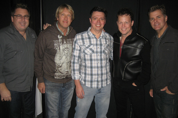 Lonestar met up with KSON/San Diego PD Kevin Callahan at show to benefit St. Jude, recently. A 2013 album release is expected following the reunited band's current single, "Maybe Someday," which lands On Deck this week. Pictured (L-R): Chris DeCarlo (Bigger Picture Group), Dave Taft (WBCT PD), Chris Janson, Doug Montgomery (WBCT OM), Michael Powers (Bigger Picture Group)