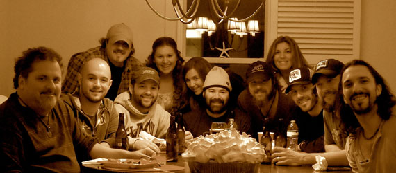 Pictured (L-R): Bob DiPiero, Alex Heddle (Creative Dir. Love Monkey Music/Tom-Leis Music), Denny Carr (Dir.of A&R Roots Three Music), Matt Turner (Creative Mgr. OLE'), Emily Peacock (Office Mgr. Love Monkey Music/Tom-Leis), Micol Davis, Arthur Buenahora (General Mgr of OLE'), Ricky Davis, Leslie T. DiPiero (Partner of Tom-Leis), Matt Nolen, Brandon Kinney, Jeff Coplan.Center:Modica Market's Famous Banana Pudding. (Not pictured Ryan Tyndell)