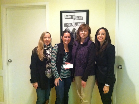 Pictured (L-R): Teri Watson (St Jude Sr. Director, Entertainment Marketing) Sabrina Abrishamchian (SOLID Turkey Bowl Co-Chair), Jackie Proffit (St Jude Radio & Music Industry Relations ), Jen Wolczyk (SOLID Turkey Bowl Co-Chair)