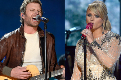 Miranda Lambert performs alongside tour mate Dierks Bentley during the Grammy telecast. Photo: Kevin Winter (Lambert) and Kevin Mazur (Bentley)