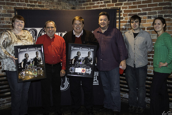 Marco Promotions recently celebrated with Jerry Duncan Promotions after presenting plaques for the Florida Georgia Line No. 1 party for "Cruise. Pictured (L-R): Lisa Smoot, Jerry Duncan, Jeff Walker, Rick Kelly, James Freeman, and Sarah Matlock