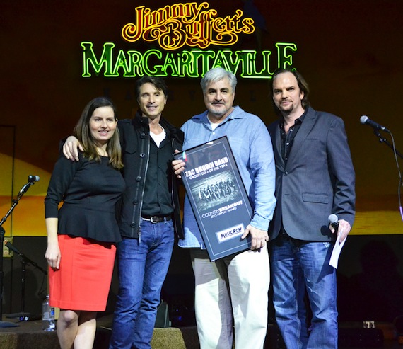 ROAR's Matt Maher and Chuck Swaney of Southern Ground Artists accepted the Group/Duo prize on behalf of the Zac Brown Band