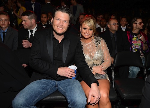 Blake Shelton and Miranda Lambert had a front row seat.