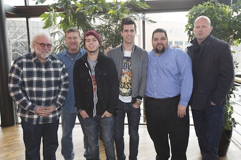 Pictured (L-R): Capitol CMG Publishings Eddie DeGarmo, SESACs John Mullins, Walowac, White, SESACs Tim Fink and Joey Elwood of Gotee Records. Photo: Ed Rode