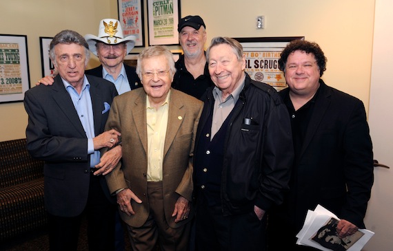  Stoker in 2011 at the Country Music Hall of Fame and Museum's celebration of drummer D.J. Fontana. Pictured (L-R): D.J. Fontana, Jerry Chesnut, Country Music Hall of Fame member Gordon Stoker, David Briggs, Scotty Moore and program host Bill Lloyd. Photo: Donn Jones