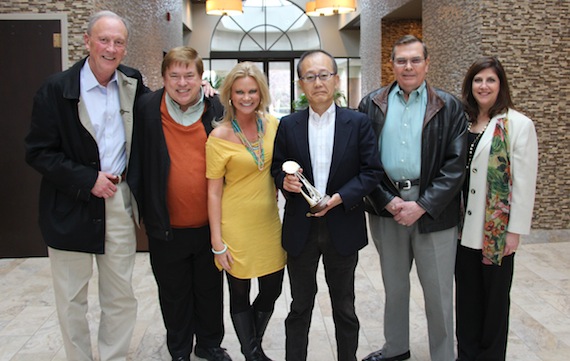 >l-r) CMA Board President-Elect Frank Bumstead, CMA Membership Committee Chairman Jeff Walker, CMA Director of Membership and Balloting Brandi Simms, Matsuda, CMA Board President Ed Hardy, and CMA Senior Vice President of Marketing & Communications Sheri Warnke. Photo Credit: Christian Bottorff / CMA