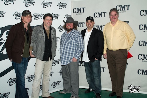 Pictured (L-R): Stacey Cato, CMT, Manager, Music Strategy; Brian Bayley, CMT Music Strategy; AJE's Colt Ford; Shannon Houchins, CEO/Average Joes Entertainment and  Charles R. (Randy) Cain, Project Portfolio Director, Viacom Media Networks