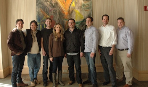 Pictured (L-R): Robert Clement, American Songspace; Butch Baker, HoriPro; Lee Krabel, HoriPro; Elise Davis, Andrew Clore, Clore Entertainment; Kent Wolfenbarger; Tim Stehli, HoriPro; Bradley Collins, BMI.