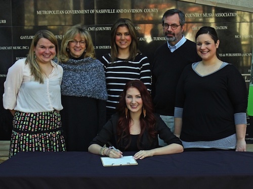 Pictured (L-R): Rachel Weingartner (Membership Manager, Country Music Hall of Fame and Museum), Pamela Johnson (Vice President of Development, Country Music Hall of Fame and Museum), Karen Krieschen (Cold River Records), Jay Orr (Vice President, Programs), Erica Johnson (Cold River Records), and Katie Armiger