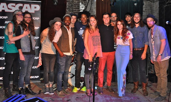 Pictured (L-R): The Weeks, Conner Youngblood, ASCAP's Evyn Mustoe, ASCAP's Jesse Willoughby, Escondido's Jessica Maros and Tyler James, Elliot Root and band 