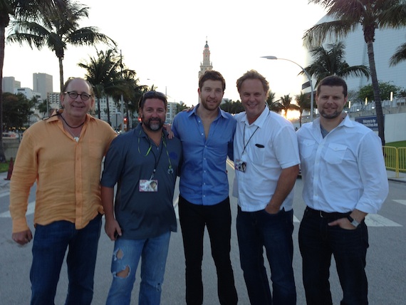 Pictured (L-R): John Esposito (President & CEO, WMN), Chris Stacey (SVP Promotion, WMN), Brett Eldredge, Scott Hendricks (SVP A&R, WMN) and Rob Baker (RLB Artist Management, LLC)