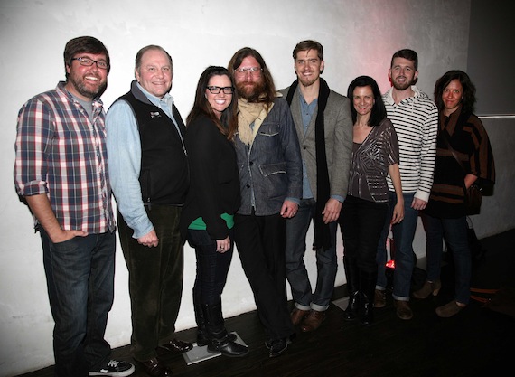 Pictured (L-R): Bob Moczydlowsky, Topspin; Martin Clayton, VP, CMT.com; Elyse McKenna, Topspin; Parker Brooks, Topspin; Chris Carlson, Topspin; Leslie Fram, SVP, Music Strategy, CMT; Nathaniel Gravely, Manager, Digital Music Strategy, MTV Networks; Stacey Herron, VP Digital Music & Progamming, VH1. Photo: Brian Tipton