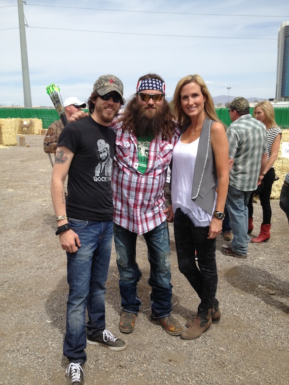 Pictured (L-R): Chris Janson, Willie and Korie Robertson