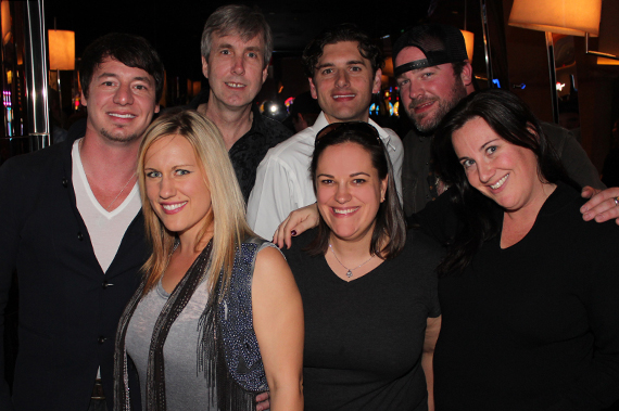 A toast was made in Las Vegas to celebrate award-winning singer/songwriter Lee Brices successful single, I Drive Your Truck. Pictured (L-R) Front: Kristy Osmunson/American Young, Stephanie O'Donnell (Curb Records) & Annie Sandor (Curb Records).