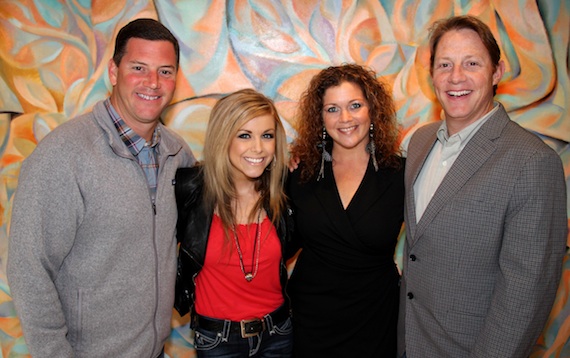 Pictured (L-R): BMIs Mark Mason, Lindsay Ell, Mustang Music Publishings Juli Griffith, and BMIs Clay Bradley.