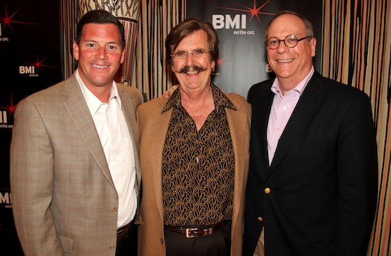 Pictured (L-R): BMIs Mark Mason, Fame Studios Rick Hall and BMIs Charlie Feldman.