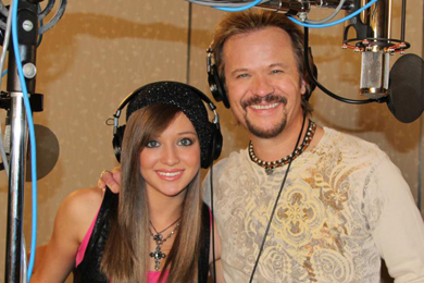 Tyler Reese in the studio with dad, Travis Tritt 