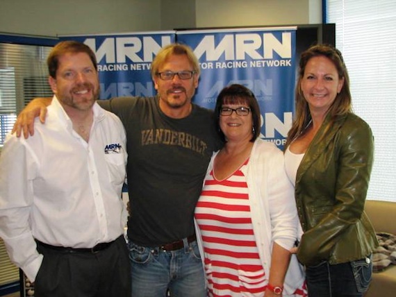 Pictured (L-R): Marty Hough, Producer of "NASCAR USA"; Vassar; Valerie Gladden, Manager, Radio Partnerships and Promotions; and Rodeowave's Jennifer Shaffer. 