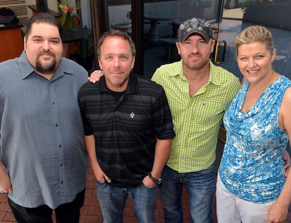 Pictured (L-R): Tim Fink (vice president writer/publisher relations), Joe Paris (Stray Star Music), Brad Anderson, Shannan Hatch (senior director writer/publisher relations). Photo by Peyton Hoge