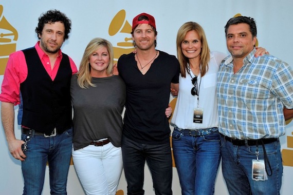 Pictured (L-R): Singer/Songwriter and GRAMMY Nominee Will Hoge; Susan Stewart, South Regional Director, The Recording Academy; MCA Recording Artist Kip Moore; Suzanne Alexander, GAC host and Nashville Chapter Board member Shawn McSpadden of Red Light Management.Photo by Frederick Breedon