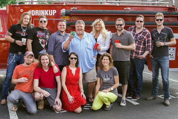 Pictured (back row, L-R): Tyler Hubbard and Rodney Clawson, Steven McMillian, Craig Wiseman, Heather Buresh, Seth England and Joey Moi, Big Loud Shirt writer Brian Kelley. (front row, L-R): Chris Tompkins, Kevin Noble, Amy Allmand and Kimberly Gleason Photo: Justin Mrusek for Big Loud Shirt