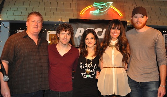 Pictured (l-r): ASCAP's Mike Sistad, Striking Matches' Justin Davis & Sarah Zimmermann, Alyssa Bonagura and Eric Paslay. Photo by ASCAP's Alison Toczylowski.Nashville, Tenn., June 6, 2013: ASCAP celebrated the legendary Bluebird Cafe's 31st birthday and kicked off the 2013 CMA Music Festival with an exclusive showcase featuring Eric Paslay, Striking Matches (Justin Davis & Sarah Zimmermann) and Alyssa Bonagura on Wednesday, June 5th. The June edition of the popular monthly songwriters round leads ASCAP's CMA Music Festival events, which continue with two full days of performances on The Buckle Stage in downtown Nashville on Thursday, June 6th and Sunday, June 9th from 11:00 AM until 4:30 PM.