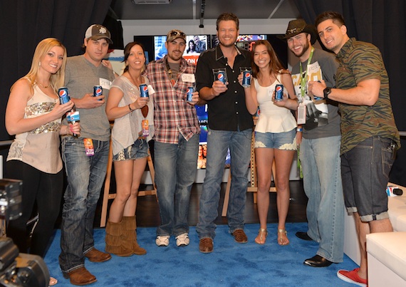 Blake Shelton makes a surprise appearance at CMA Music Fest.