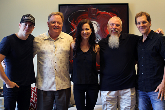 Joy Williams of The Civil Wars caught up with SirusXMs John Marks at Sony Music Nashvilles Music Row offices in anticipation of the groups sophomore self-titled album August 6 on Sensibility Music/Columbia Records. Pictured (L-R): Nate Yetton (Sensibility Music), Gary Overton (SMN Chairman & CEO), Joy Williams, John Marks (SirusXM Senior Director, Country Music Programming), Norbert Nix (Columbia Nashville VP Promotion).