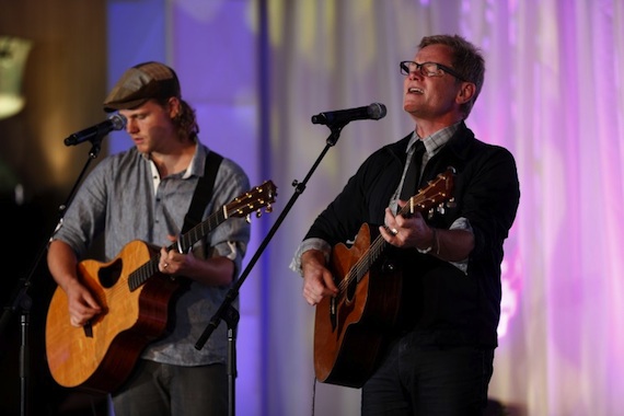 Steven Curtis Chapman (right) and his son Caleb perform "Do Everything."