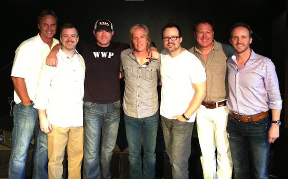 Pictured (L-R): Scott Hendricks (Warner/Chappell and THiS Music Producer), Ben Vaughn (EVP, Warner/Chappell), Ben Hayslip (Warner/Chappell and THiS Music Songwriter), Marv Green (Warner/Chappell and THiS Music Songwriter), Deric Ruttan (Warner/Chappell and THiS Music Songwriter), Tim Nichols (Warner/Chappell and THiS Music Songwriter), Rusty Gaston (GM, THiS Music).