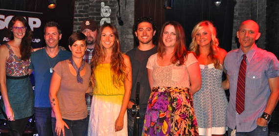 Pictured (L-R): Femke, Trevor Rosen, Megan McCormick, Tommy Karlas, ASCAP's Evyn Mustoe, Frank Maroney, Molly Martin, and Paperhouse's Megan Connor and Shane Hines.