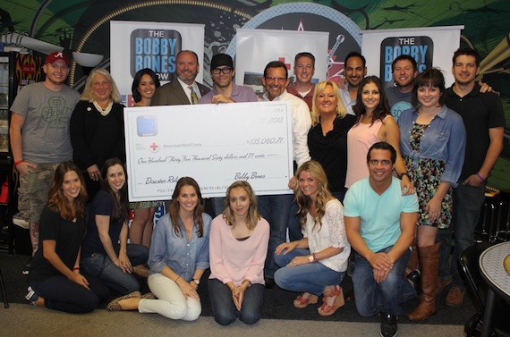 Pictured (Back row, L-R):Tim Battles (BBS), Brenda Black (RC), Jennifer Robins (RC), Joel Sullivan (RC), Bobby Bones, David Kitchen (RC), Justin Cole (PN), Robin Rhodes (PN), Eddie Garcia (BBS), Nada Taha (CC), Lunchbox (BBS), Abby Stuart and Danny Oldani (BBS Interns). Pictured (Front row, L-R): Lizzie Clemons (BBS Intern), Alayna Messer (BBS), Syndey Bottoms and Rachel Trottier (BBS Interns), Amy and Ray (BBS).