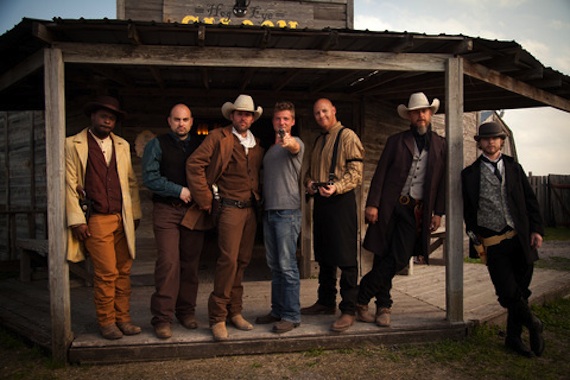 Pictured (L-R): TAZ,  Josh Moore, Casey Donahew, Evan Kaufmann (director), J.J. Soto,Steve Stone and A.C. Copeland