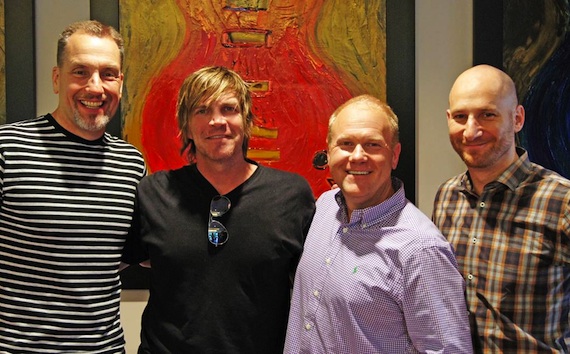 Pictured (L-R): Sony/ATVs Tom Luteran, Jack Ingram, Sony/ATVs Troy Tomlinson, Triple 8 Management's George Couri