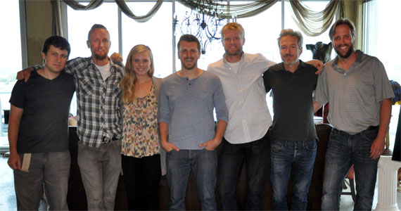 Pictured (L-R): Daniel Lee, Senior Creative Director BMG Chrysalis; Alex Orbison, President Still Working Music; Kendall Lettow, Creative Director Still Working Music; Ryan Lafferty ;Kos Weaver, EVP BMG Chrysalis; Tommy Lee James,  Chief Creative Officer Still Working Music; Scott Safford, Lafferty's lawyer, Safford-Motley.