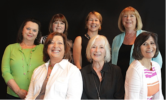 Pictured (Back row L-R): Paula Szeigis, Vickie Arney (Donna Hilleys daughter), Sarah Trahern, Debbie Tenpenny (Donna Hilleys daughter)(Front row L-R): Debbie Fleischer-Robin, Bonnie Rothbaum Garner, Gerrie McDowell. (Honoree Bebe Evans not pictured). Photo: Denise Fussell