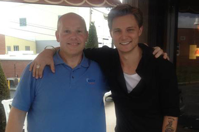 Frankie Ballard visited with WXCY/Wilmington Program Director Dave Hovel, during a trip to Wilmington, MD.