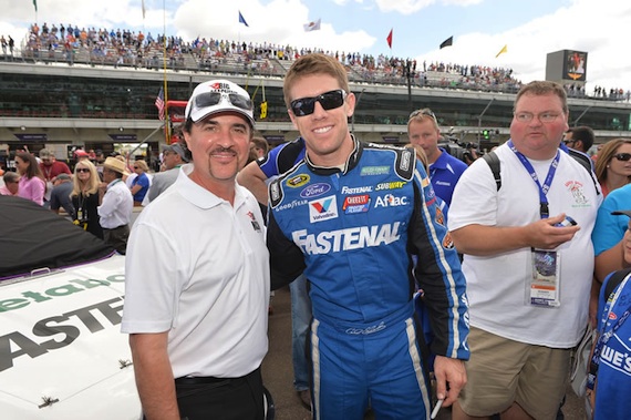 Pictured (L-R): Big Machine Label Group CEO Scott Borchetta with Brickyard 400 winner Ryan Newman.